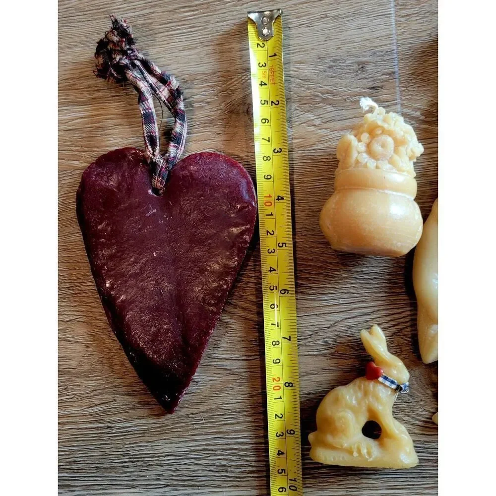 Primitive Americana wax homedecor figurine lot heart bunny Pooh sunflower bundle